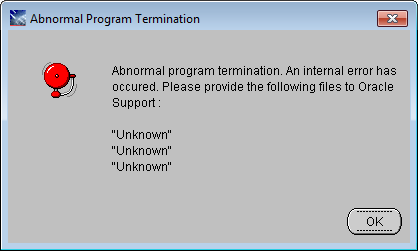Abnormal Program Termination OUI