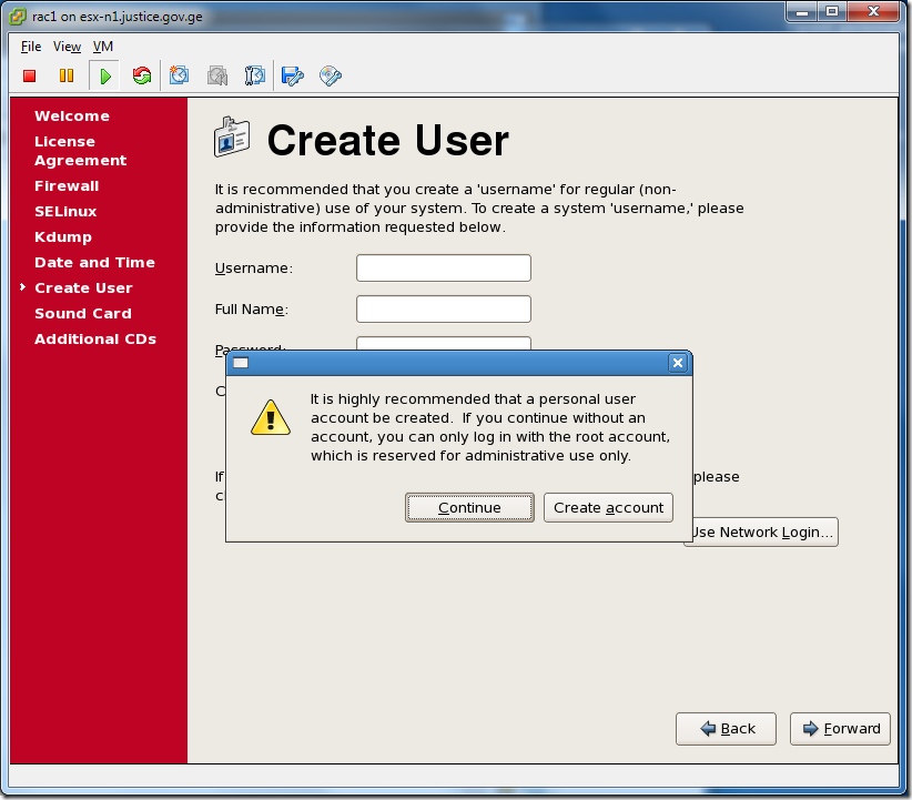 Virtual Machine_Enterprise_Linux_Setup_Create_user